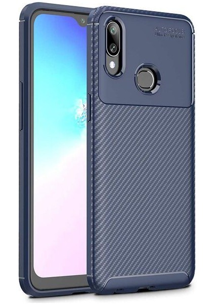 Samsung Galaxy A10S Karbon Görünüm Negro Silikon Kılıf + Ekran Koruyucu Nano