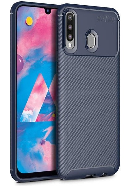 Samsung Galaxy M30 Karbon Görünüm Negro Silikon Kılıf