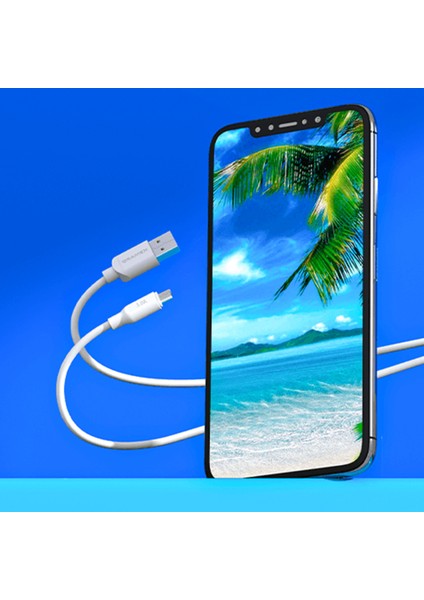 D30MK Micro USB Data/şarj Kablosu 3.0A 1mt Beyaz fırsatları