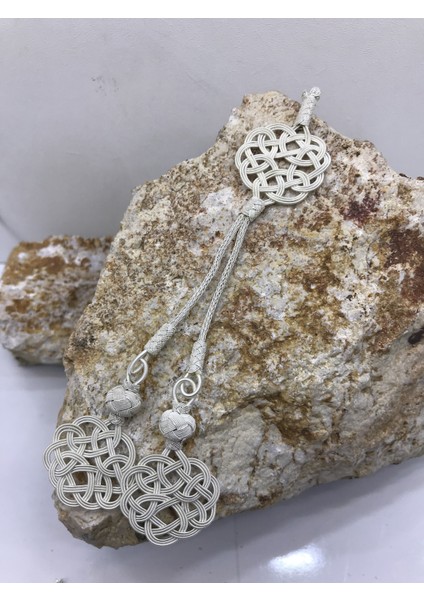 Aşk Düğümü İkili Gümüş Püskül