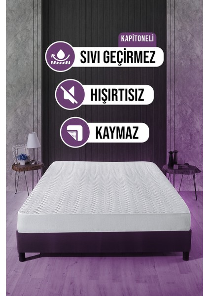 Kapitoneli Fitted Su Sıvı Geçirmez Yatak Koruyucu Alez 150x200cm