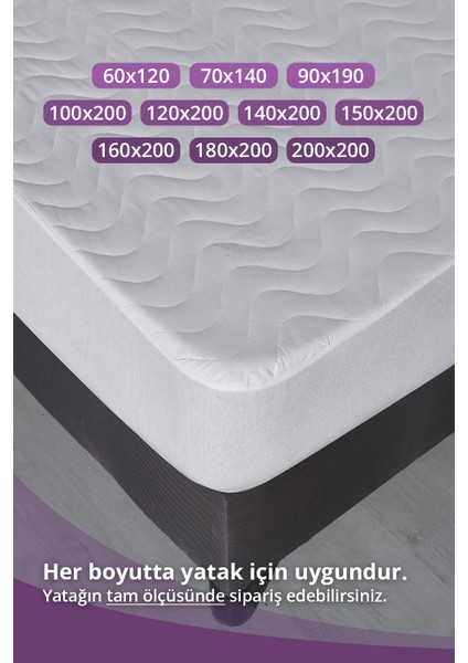 Kapitoneli Fitted Su Sıvı Geçirmez Yatak Koruyucu Alez 150x200cm