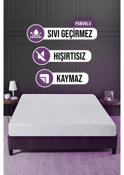 Pamuklu Fitted Su Sıvı Geçirmez Yatak Koruyucu Alez 140x200cm