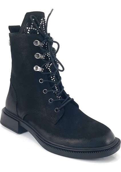 Günlük Bayan Bot-Siyah Nubuk