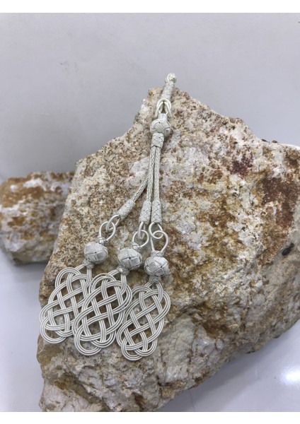 Gümüş Kombin Uzun Şems Üçlü Gümüş Tesbih Püskülü fiyatları