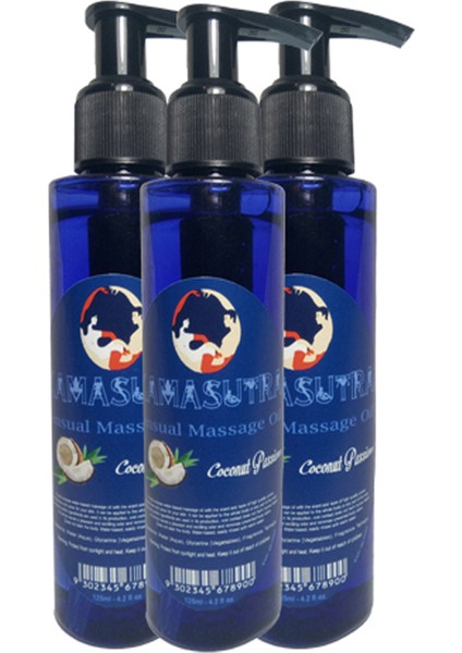 Hindistan Cevizi Aromalı Vücut Masaj Yağı Coconut Flavored Massage Oil 125 ml 3 Adet