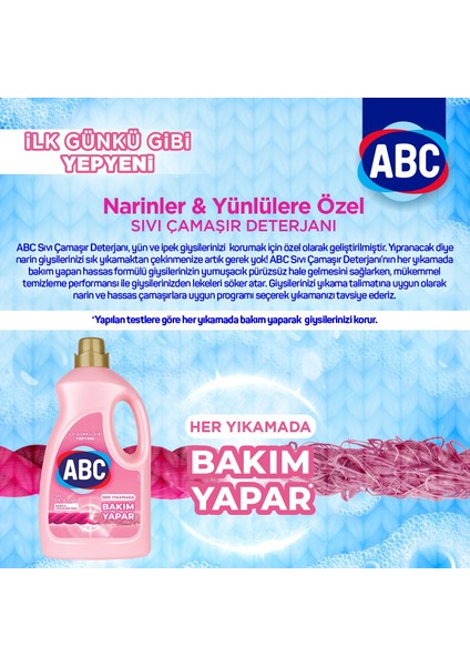 Sıvı Çamaşır Deterjanı Narinler 2.7 + Abc Konsantre Yumuşatıcı Sensitive 1,44 lt