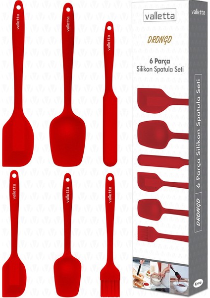 Drongo 6'lı Spatula Set Kırmızı