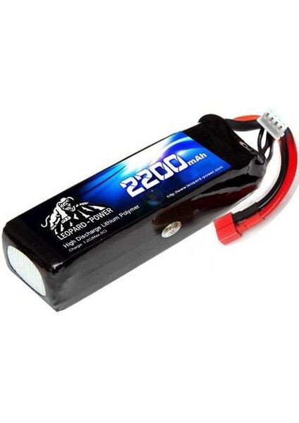 Leopard Power 2200 mAh 14.8V 4S 25C Lityum Polimer Lipo Batarya Pil T Plug