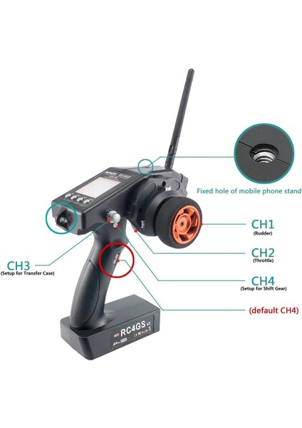 RC4GS V2 2.4ghz Uzaktan Kumanda Radio Kontrol & R6FG Alıcı ( 400 Metre Kontrol Mesafesi )