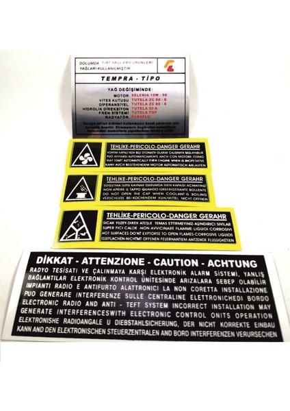 Tofaş Tempra Tipo Motor Iç Etiketi