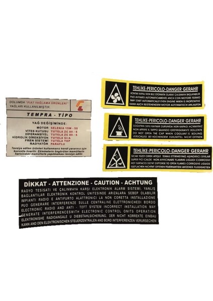 Tofaş Tipo Motor Iç Etiketi fiyatları