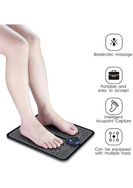 Ems Bacak Düzeltme USB Ayak Masajı Kablosuz Uzaktan Kumanda Masaj Yastık Ev 30X32 cm Masaj rahatlama Nshopping (B)(Yurt Dışından)