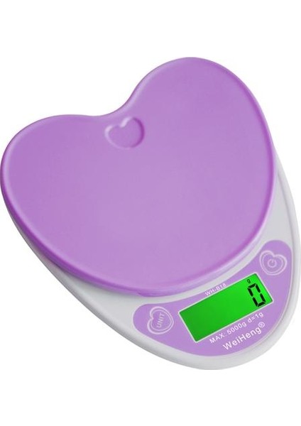 Yüksek Hassasiyetli Üç Hassas Mutfak Ölçekleri LCD Dijital Ölçek Arka Işık Kalp Şeklinde Gıda Elektronik Ölçekli