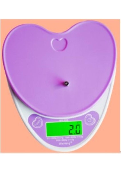 Yüksek Hassasiyetli Üç Hassas Mutfak Ölçekleri LCD Dijital Ölçek Arka Işık Kalp Şeklinde Gıda Elektronik Ölçekli fırsatları