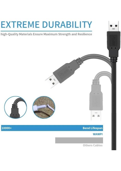 PX-USB05 0.5 Metre USB To USB Kablo, Notebook Soğutucu Kablosu, Kısa USB Kablo