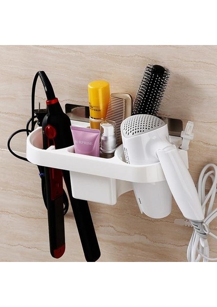 Saç Kurutma Makinesi Raf Ücretsiz Delme Banyo Raf Tuvalet Tuvalet Depolama Raf Vanity Duvar Asılı Kurutucu Raf modelleri