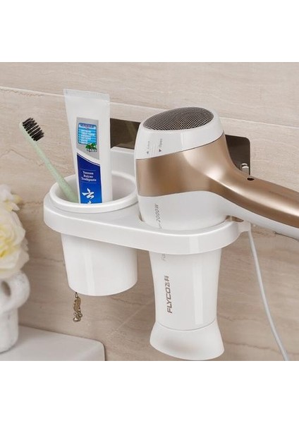 Saç Kurutma Makinesi Raf Ücretsiz Delme Banyo Raf Tuvalet Tuvalet Depolama Raf Vanity Duvar Asılı Kurutucu Raf fırsatları