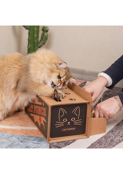 Kedi Oyuncak Chase Hunt Fare Kedi Oyun Kutusu 3 1 In 1, Scratcher ile Komik Kedi Çubuk Kedi Hit Gophers Interaktif Labirent Tease Toat | Mobilya ve çizikler