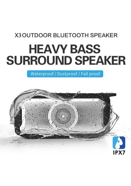 Kablosuz V5.0 Bluetooth Hoparlör Ipx7 Su Geçirmez Subwoofer Desteği Tf Kart Açık Ağır Bas 3D Surround Stereo Ses Kutusu | Bilgisayar Hoparlörleri (Siyah)