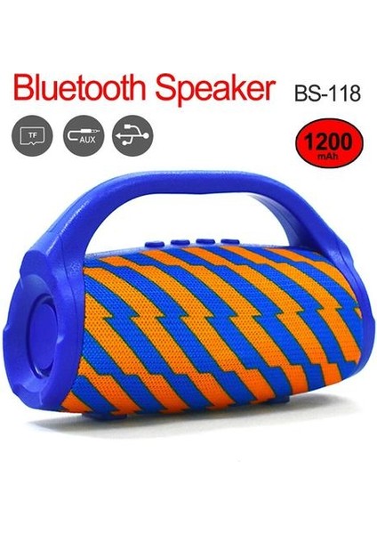 Taşınabilir Kablosuz Bluetooth Hoparlör Subwoofer Ses Sistemi 3D Stereo Müzik Surround Hoparlörler Mıc Desteği ile Tf Kart | Taşınabilir Hoparlörler (Dalgalı Hattı)