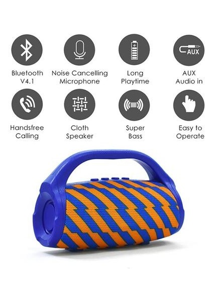Taşınabilir Kablosuz Bluetooth Hoparlör Subwoofer Ses Sistemi 3D Stereo Müzik Surround Hoparlörler Mıc Desteği ile Tf Kart | Taşınabilir Hoparlörler (Dalgalı Hattı)