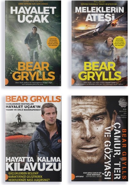 Bear Grylls Seti (4 Kitap) Hayatta Kalma Kılavuzu - Meleklerin Ateşi- Hayalet Uçak