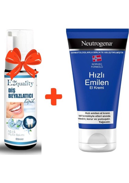 E2'quality Diş Köpük + Neutrogena Norveç Formülü Hızlı Emilen El Kremi, 75 ml