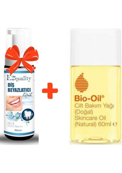 E2'quality Diş Köpük + Bio Oil Natural Cilt Bakım Yağı 60 ml