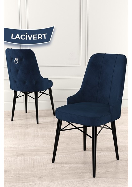 Concept Are SERISI 80 x 132 cm Mdf Açılabilir Siyah Mermer Desen Masa Takımı 6 Sandalye Gümüş Halkalı