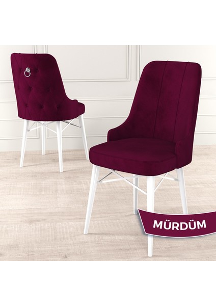 Concept Are Serisi 80 x 132 cm Açılabilir Mdf Masa Beyaz Mutfak Masa Takımı 6 Sandalye Gümüş Halkalı fırsatları