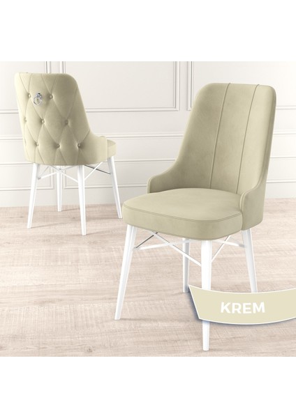 Concept Are Serisi 80 x 132 cm Açılabilir Mdf Masa Beyaz Mutfak Masa Takımı 6 Sandalye Gümüş Halkalı fırsatları