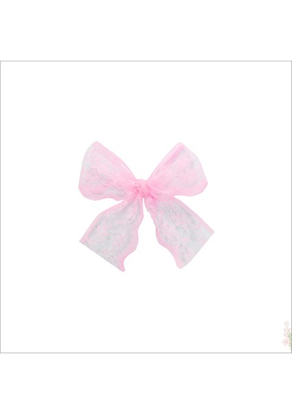 Güpür Dantel Fiyonk, 5,5 cm - Pembe