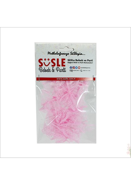 Güpür Dantel Fiyonk, 5,5 cm - Pembe modelleri