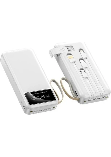 TRM-1021 Hızlı Şarj Özellikli 4 Çıkışlı 20.000 Mah Powerbank Beyaz TRM-1021