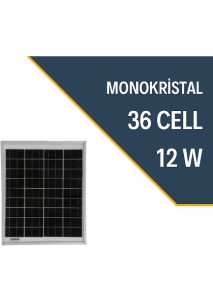 12w Monokristal Güneş Paneli