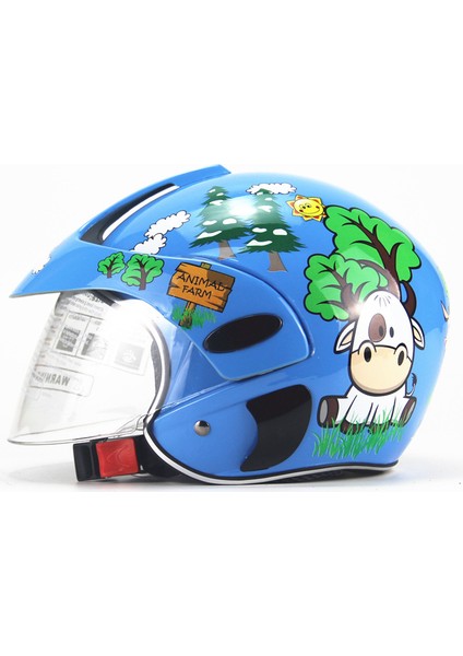 Koruyucu Çocuk Yarım Motosiklet/kaykay Kaskı - Mavi (Yurt Dışından)