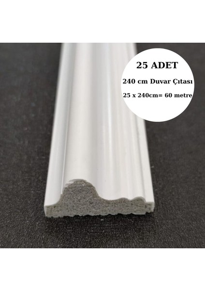 Deco Master Dekoratif Boyanabilir 25 Adet 4 cm Eğimli  Polistren Duvar Çıtası