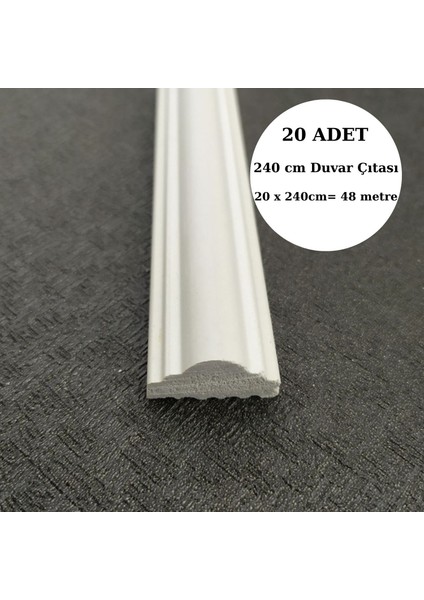 Deco Master Dekoratif Boyanabilir 20 Adet 2,5 cm Polistren Duvar Çıtası