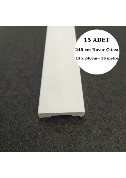 Deco Master Dekoratif Boyanabilir 15 Adet 4 cm Düz Polistren Duvar Çıtası