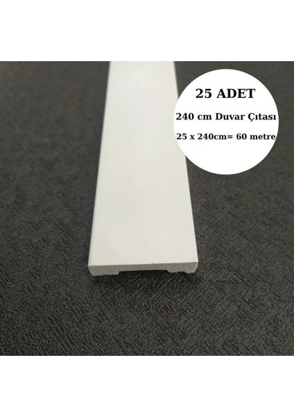 Deco Master Dekoratif Boyanabilir 25 Adet 4 cm Düz Polistren Duvar Çıtası