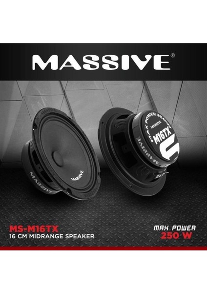 MSM-M16TX 16CM 100RMS Midrange Oto Hoparlör Takımı