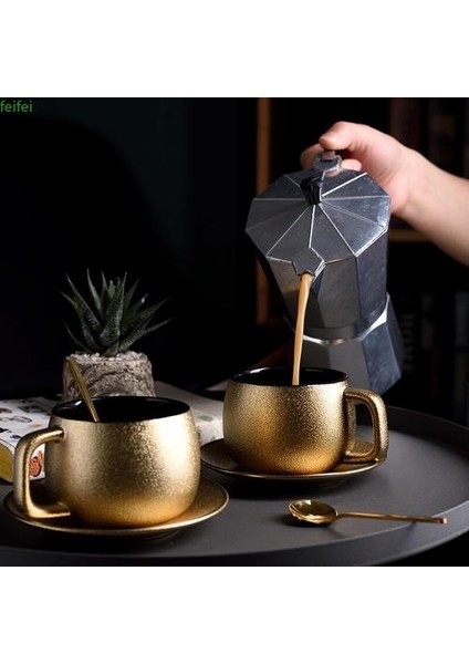 Dubai Tarzı Altın Kahve Fincanı Set Ev Basit Modern Çay Fincanı Seti Nordic Ikriyat Çay Çay Bardağı (Yurt Dışından)