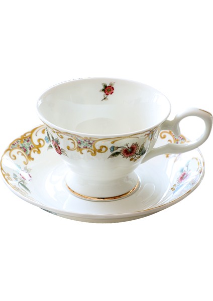 220ML Ince Kemik Çini Kapuçino Fincan Asil Latte Fincan Ingilizce Tasse Cafe Espresso Bardakları Kahve Fincanı ve Kupalar (Yurt Dışından)