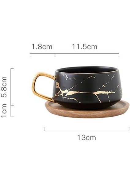 Nordic Mermer Kahve Kupalar Mat Lüks Su Cafe Çay Süt Bardaklar Yoğunlaştırılmış Kahve Seramik Fincan Daire Daire Seti Çanak Kaşık Seti Kupalar (Yurt Dışından)