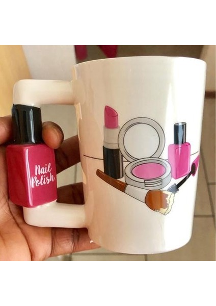 Yaratıcı Seramik Kupalar Kız Araçları Güzellik Seti Specials Oje Kolu Çay Kahve Kupa Kupası Kadınlar Için Kişiselleştirilmiş Kupalar Kupalar Beyaz (Yurt Dışından) modelleri