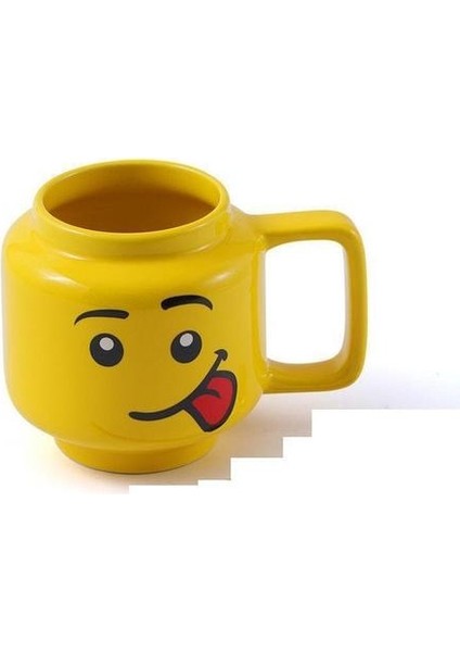 250ML Gülümseme Seramik Kupası Erkekler ve Kadınlar Ifade Karikatür Fincan Kahve Süt Çay Içme Kupası Noel Çocuk Kupası Kupalar Sarı (Yurt Dışından)
