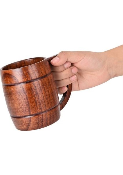 Doğal Saf Ahşap Basit Stil Kupası Bira Kupası Çevre Dostu Su Kupası Çay Kahve Süt Içme Kupası Ev Mutfak Bar Drinkware Cup Kupalar Kahverengi (Yurt Dışından)