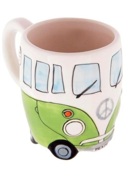 400 ml Yaratıcı El Boyama Çift Otobüs Kupalar Retro Seramik Fincan Kahve Süt Çay Kupa Drinkware Novetly Kupalar Yeşil (Yurt Dışından)