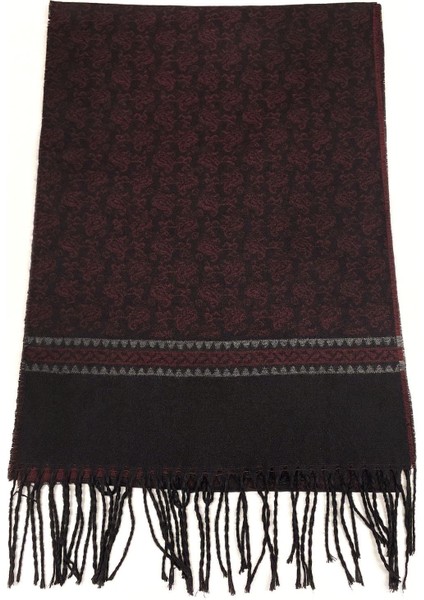 Kırmızı - Siyah Motif Desen Erkek Kaşkol K383
